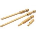 Draper Expert Titanium Coated Hex Screwdriver Bit 4mm 75mm Pack of 2