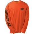 Caterpillar Trademark Banner Long Sleeve T-Shirt Orange S