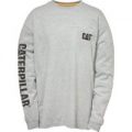 Caterpillar Trademark Banner Long Sleeve T-Shirt Grey 4XL