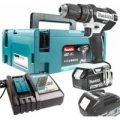 Makita DHP482 18v White Cordless LXT Combi Drill 2 x 3ah Li-ion Charger Case