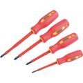 Draper 4 Piece VDE Insulated Pozi & Slotted Screwdriver Set