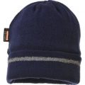 Portwest Reflective Trim Knit Hat Navy One Size