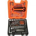 Bahco 138 Piece Combination Drive Hex Socket, Screwdriver Bit & Crows Foot Spanner Set Metric Combination