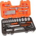 Bahco 56 Piece Combination Drive Bi Hex Socket Set Metric Combination