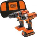 Black & Decker BDCHIM18B 18v Cordless Combi Drill & Impact Driver 1 x 1.5ah Li-ion Charger Bag
