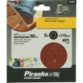 Black & Decker Piranha Quick Fit ROS Sanding Discs 115mm 115mm 80g Pack of 5