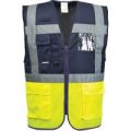 Portwest Paris Executive Class 1 Hi Vis Vest Yellow / Navy 3XL