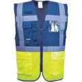 Portwest Paris Executive Class 1 Hi Vis Vest Yellow / Royal Blue 3XL