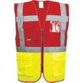 Portwest Paris Executive Class 1 Hi Vis Vest Yellow / Red 3XL