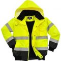 Oxford Weave 300D Class 3 Hi Vis Contrast BomberJacket Yellow / Black 3XL