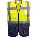 Portwest Warsaw Executive Class 1 Hi Vis Vest Yellow / Navy 4XL