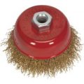 Sealey Brassed Wire Cup Brush 75mm M10 Thread