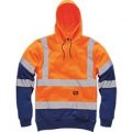 Dickies Mens High Vis Hoodie Orange / Navy 4XL