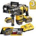 DeWalt DCH334 54v Cordless XR FLEXVOLT SDS Hammer Drill 2 x 9ah Li-ion Charger Case