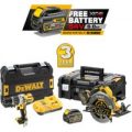 DeWalt DCK2056T2T 54v Cordless XR FLEXVOLT Drill Driver & Circular Saw Kit 2 x 6ah Li-ion Charger Case