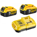 DeWalt 18v XR Twin Li-ion Battery & Fast Charger Pack 5ah