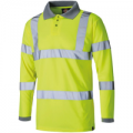 Dickies Mens High Visibility Long Sleeve Polo Shirt Yellow S