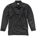 Dickies Mens Long Sleeve Polo Shirt Black M