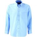 Dickies Mens Oxford Weave Long Sleeve Shirt Blue Size 16