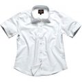 Dickies Ladies Oxford Weave Short Sleeve Shirt White Size 14