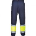 Portwest Hi Vis Two Tone Combat Trousers Yellow / Navy 2XL 32″