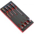 Facom Protwist 8 Piece Slotted, Phillips & Pozi Screwdriver Set in Module Tray