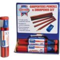 Faithfull Carpenters Pencils & Sharpener Pack of 12