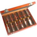 Faithfull 12 Piece Wood Carving Gouge & Chisel Set