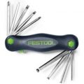 Festool Fan Toolie 9 Piece Folding Hex, Slotted, Pozi & Torx Key Set