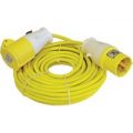 Faithfull Extension Trailing Lead 16 amp Yellow Cable 110v 14m