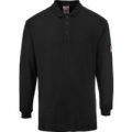 Modaflame Flame Resistant Antistatic Long Sleeve Polo Shirt Black S