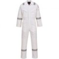 Biz Flame Aberdeen Flame Resistant Antistatic Coverall White Large 32″