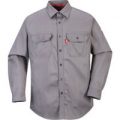 Biz Flame Mens Flame Resistant Work Shirt Grey 4XL