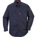 Biz Flame Mens Flame Resistant Work Shirt Navy S