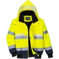 Glowtex 3 in1 Hi Vis Bomber Jacket Yellow / Navy L