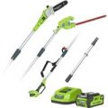 Greenworks G40PSH 40v Cordless Long Reach Hedge Trimmer & Tree Pruner 1 x 2ah Li-ion Charger