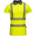 Portwest Womens Class 2 Hi Vis Polo Shirt Yellow L