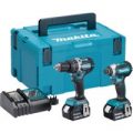 Makita DLX2180TJ 18v Cordless LXT Brushless Combi Drill & Impact Driver Kit 2 x 5ah Li-ion Charger Case