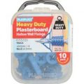 Plasplugs Heavy Duty Plasterboard Hollow Wall Fixings Pack of 10