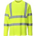 Portwest Class 3 Hi Vis Long Sleeved Cotton Comfort T Shirt Yellow 3XL