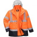 Oxford Weave 300D Class 3 Hi Vis 4-in-1 Traffic Jacket Orange / Navy M