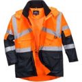 Oxford Weave 300D Class 2 Hi Vis 2-Tone Breathable Jacket Orange / Navy 2XL