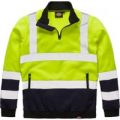 Dickies High Vis Quarter Zip Sweatshirt Yellow / Navy M