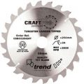 Trend CRAFTPRO Wood Cutting Cordless Mitre Saw Blade 254mm 24T 30mm